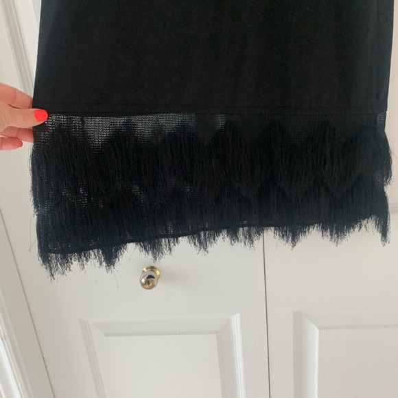 Black Tank with Fringe Bottom - Picture 3 of 4
